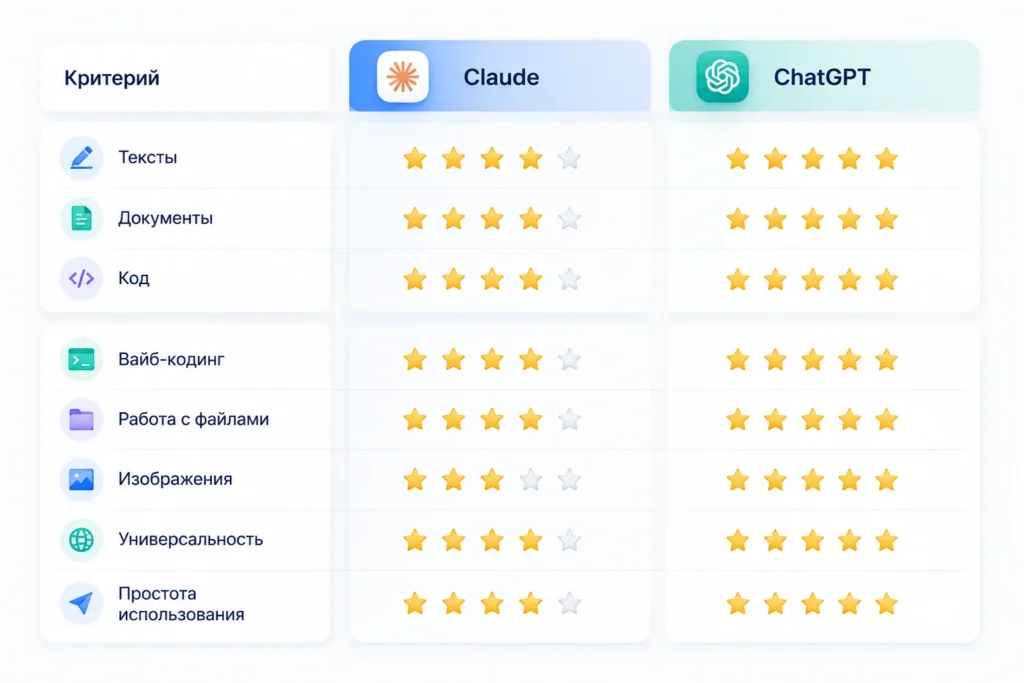 Сравнение Claude vs ChatGPT