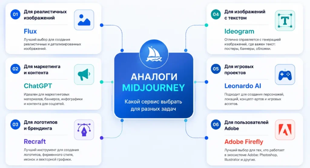 Какой аналог Midjourney выбрать для разных задач