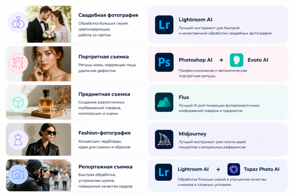 Лучшие нейросети для разных видов фотографии