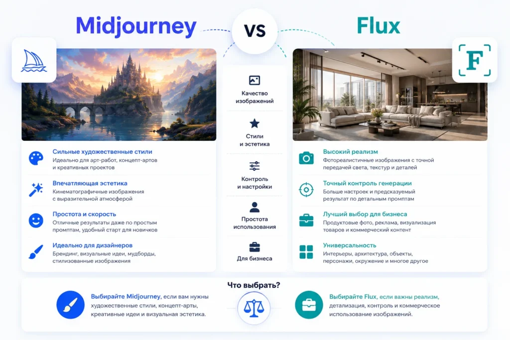 Midjourney vs Flux: качество изображений